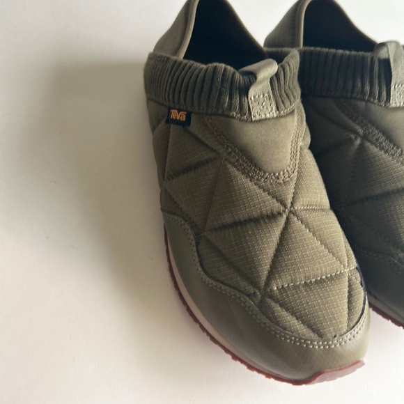 Men’s New Teva Olive Green Canvas Leather Rubber Outsole Sneakers Mules Size 10 - Picture 5 of 14